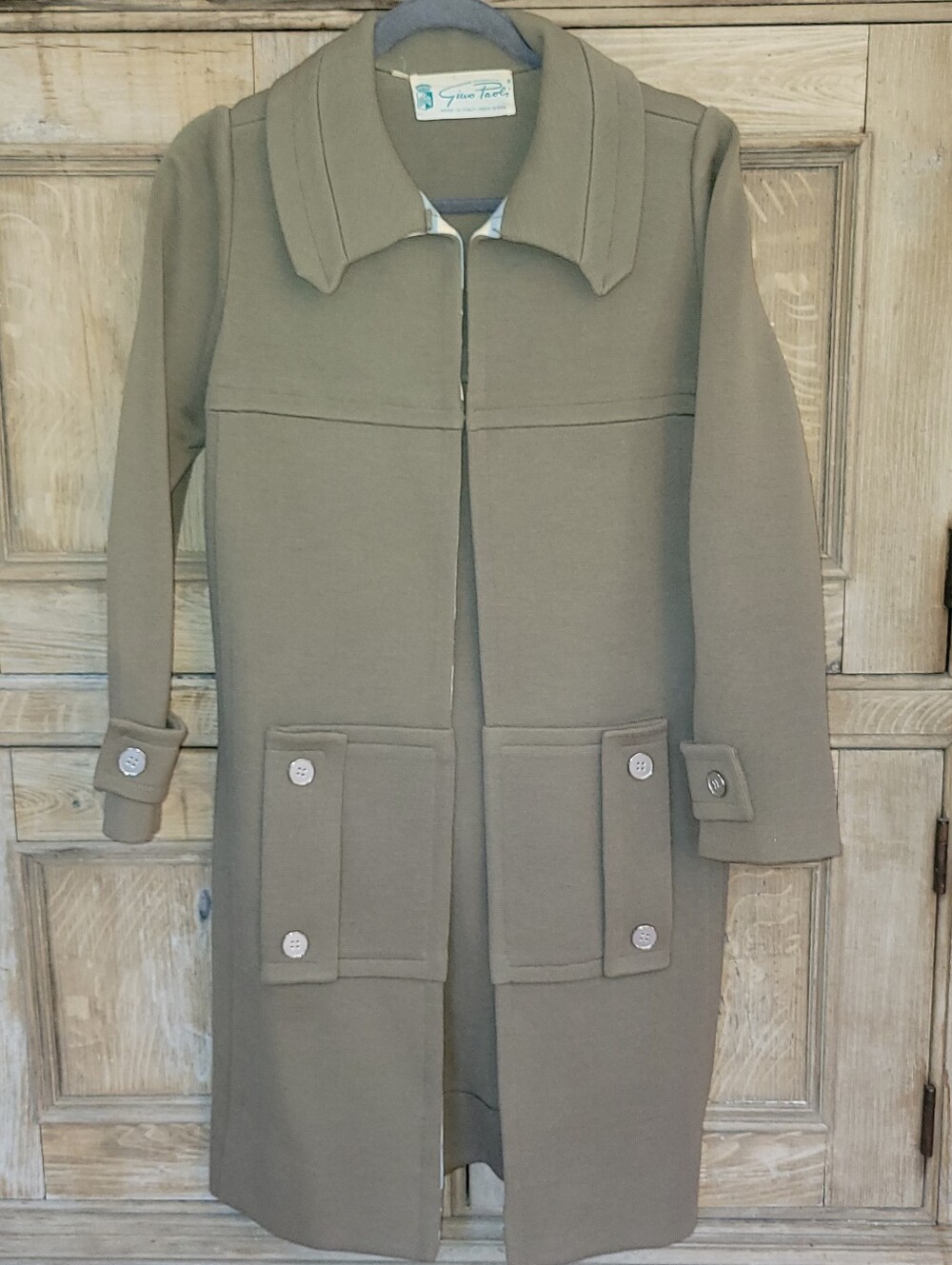 VTG Gino Paoli 100% Wool Knit Midi Coat Made in Italy Size 12 - PRISTINE